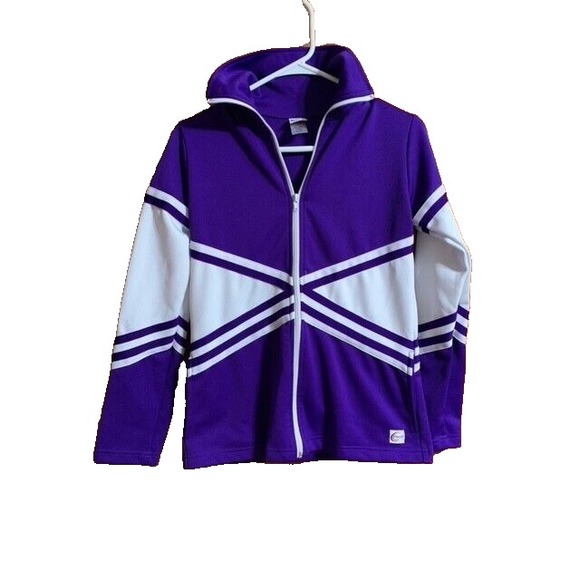 Chasse Purple White Warm Up Jacket Adult Small Polyester - Picture 1 of 3